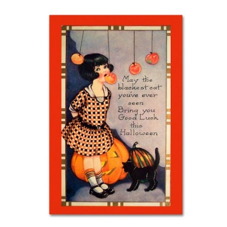 Vintage Apple Collection 'Halloween Apple Bobbing' Canvas Art,12x19